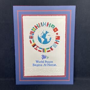 Vtg World Peace Limited Edition 177/250 by Jane Billman 2/94 Embossed Artwork